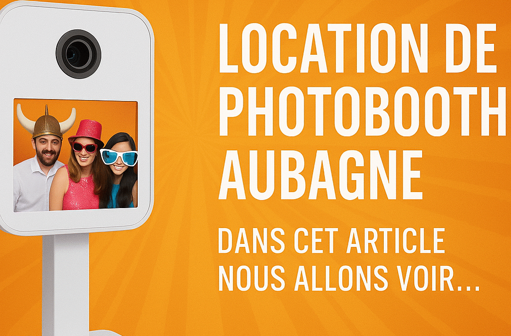 Image d'illustration de photobooth sur fond orange pour la location sur Aubagne
