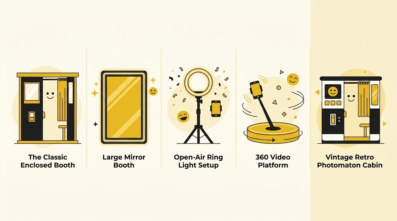Comparatif photobooth Marseille - les 5 types de bornes photo