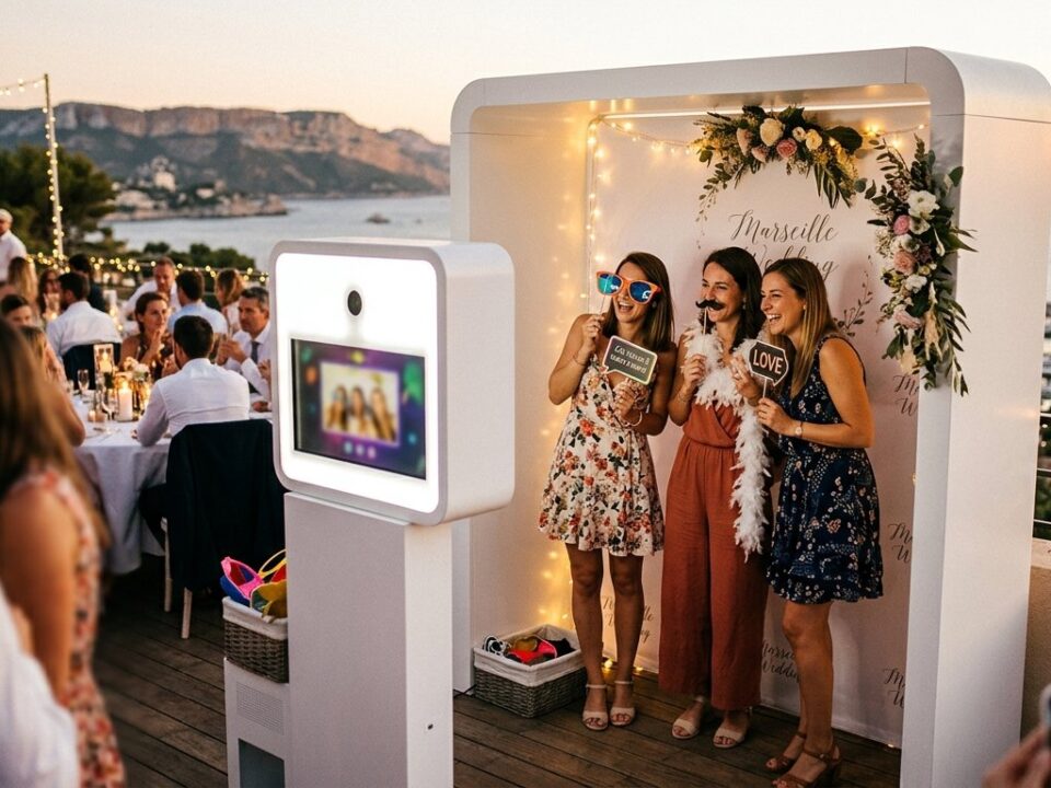 Meilleur photobooth Marseille - ambiance mariage avec borne photo Smiily