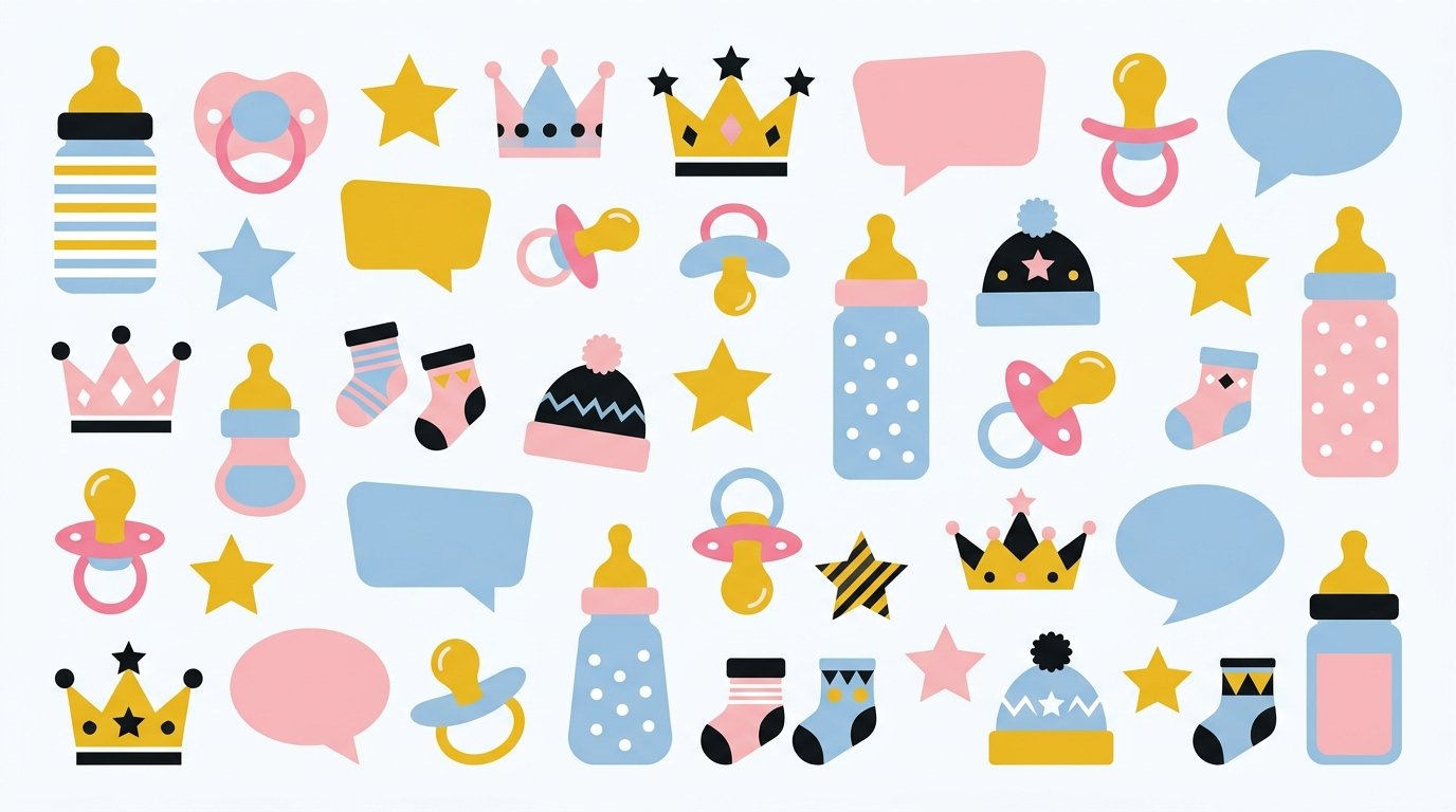 Photobooth baby shower Marseille - accessoires biberons tétines et déco pastel
