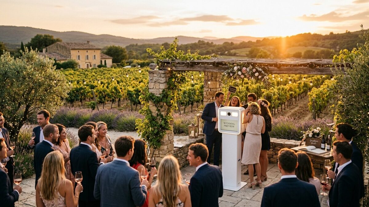 Photobooth domaine viticole Cassis - reception mariage dans les vignes