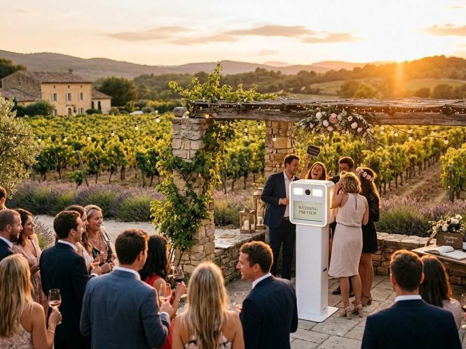 Photobooth domaine viticole Cassis - reception mariage dans les vignes