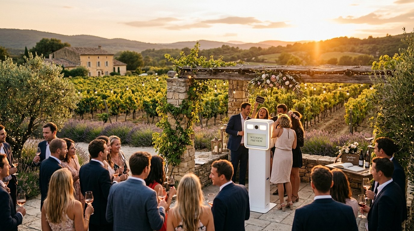 Photobooth domaine viticole Cassis - réception mariage dans les vignes