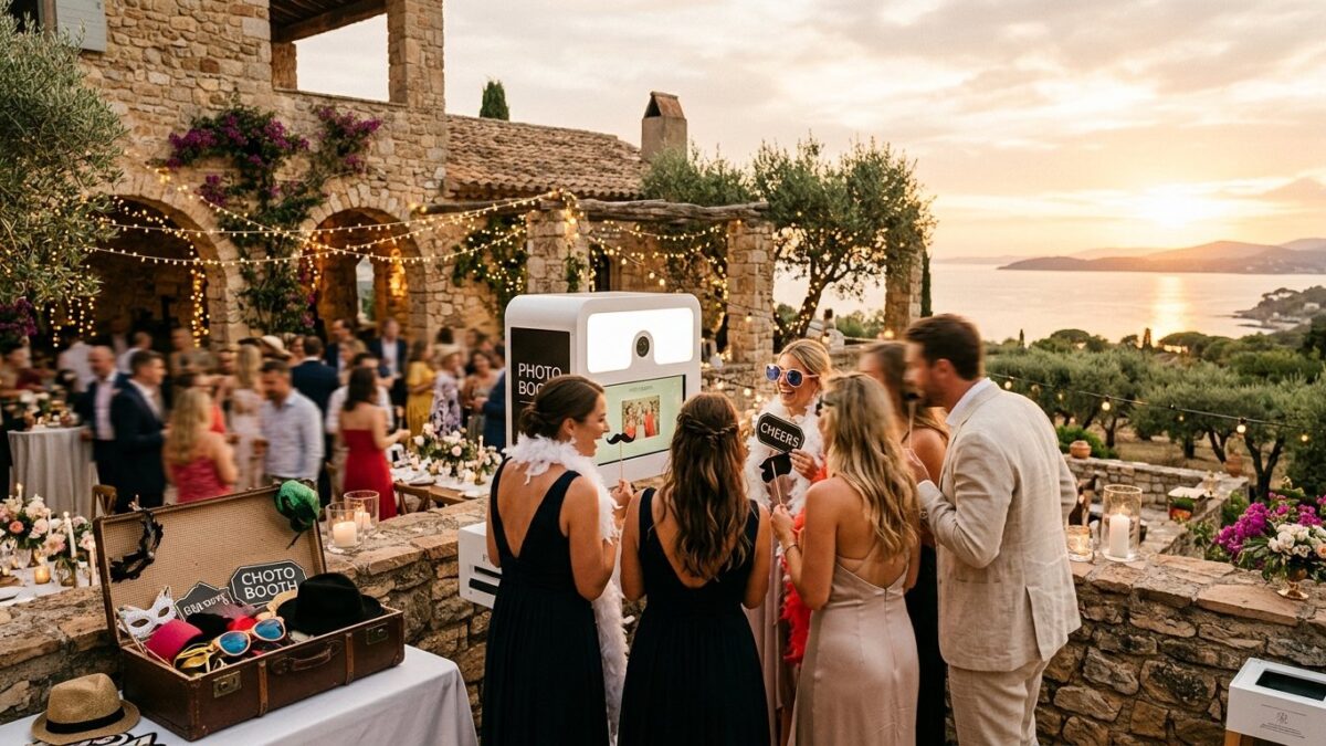 Photobooth mariage Cassis - reception provencale avec borne photo Smiily