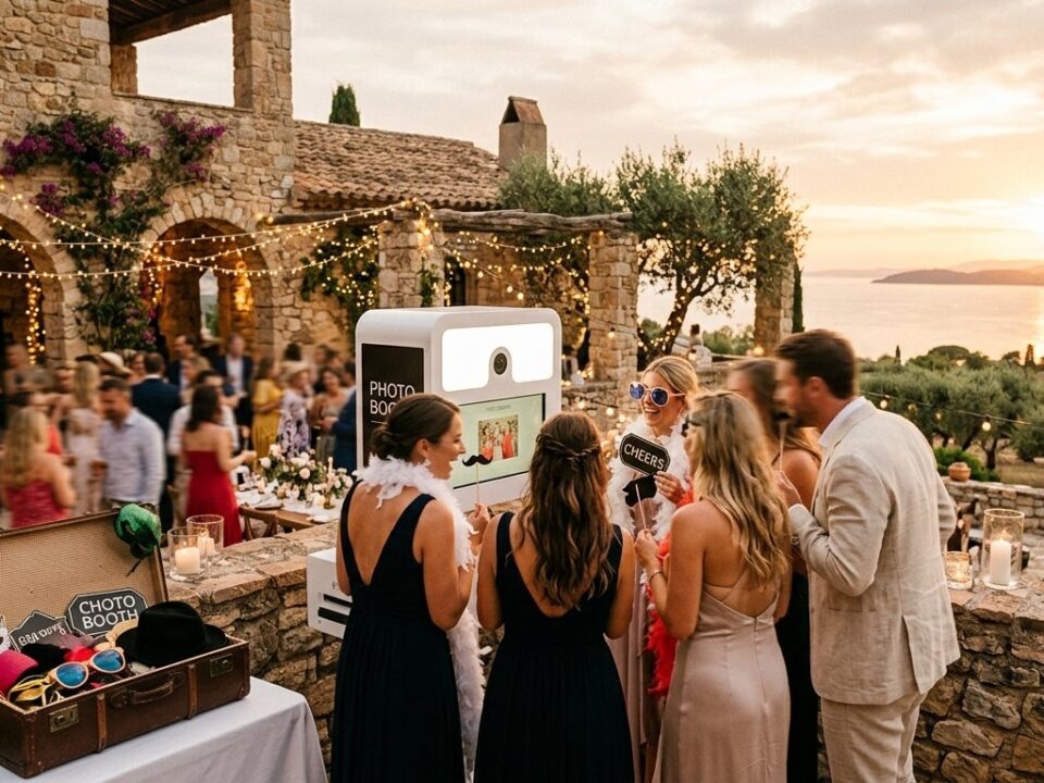 Photobooth mariage Cassis - reception provencale avec borne photo Smiily