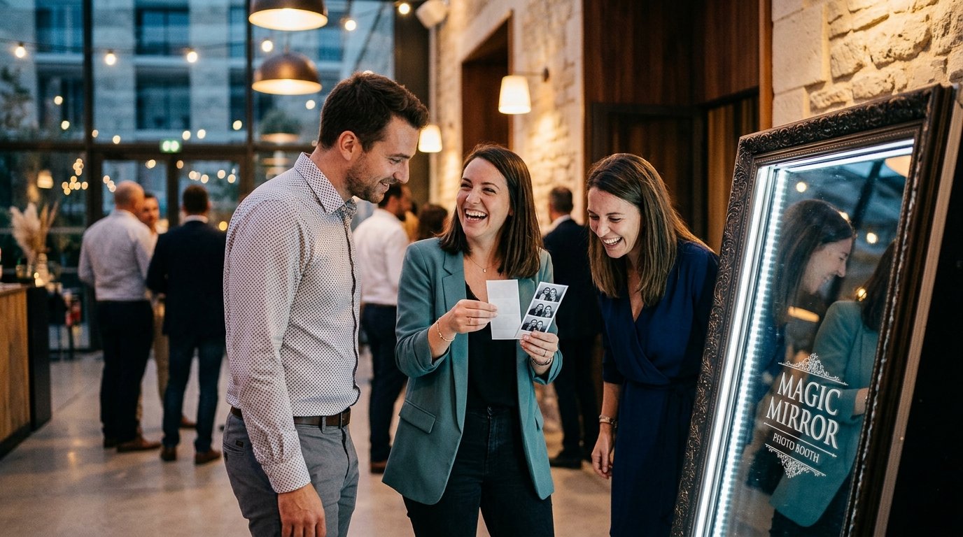 Photobooth miroir Marseille - animation sur une soirée d'entreprise corporate