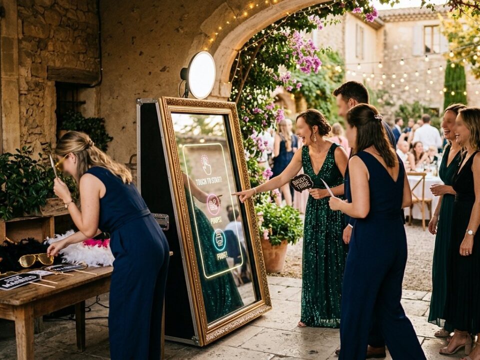 Photobooth miroir Marseille - animation interactive sur un mariage en Provence