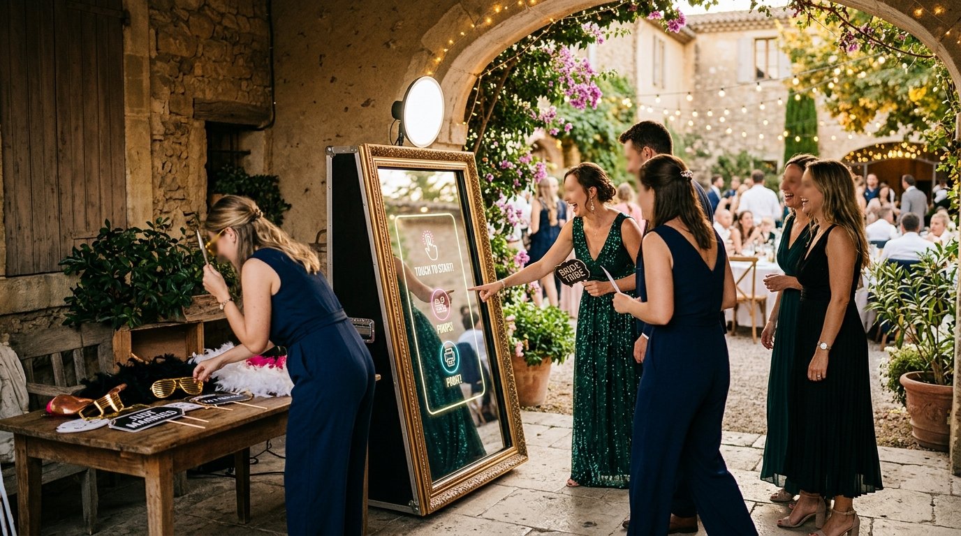 Photobooth miroir Marseille - animation interactive sur un mariage en Provence
