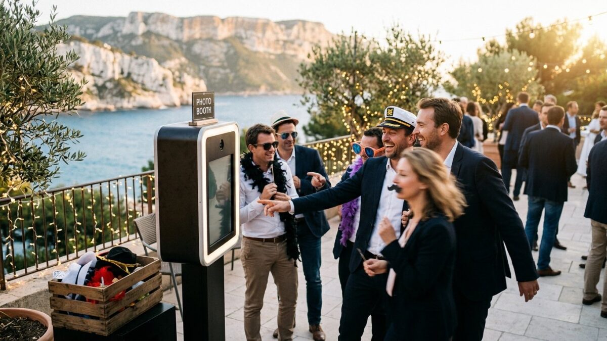 photobooth seminaire entreprise cassis - borne photo terrasse vue mer