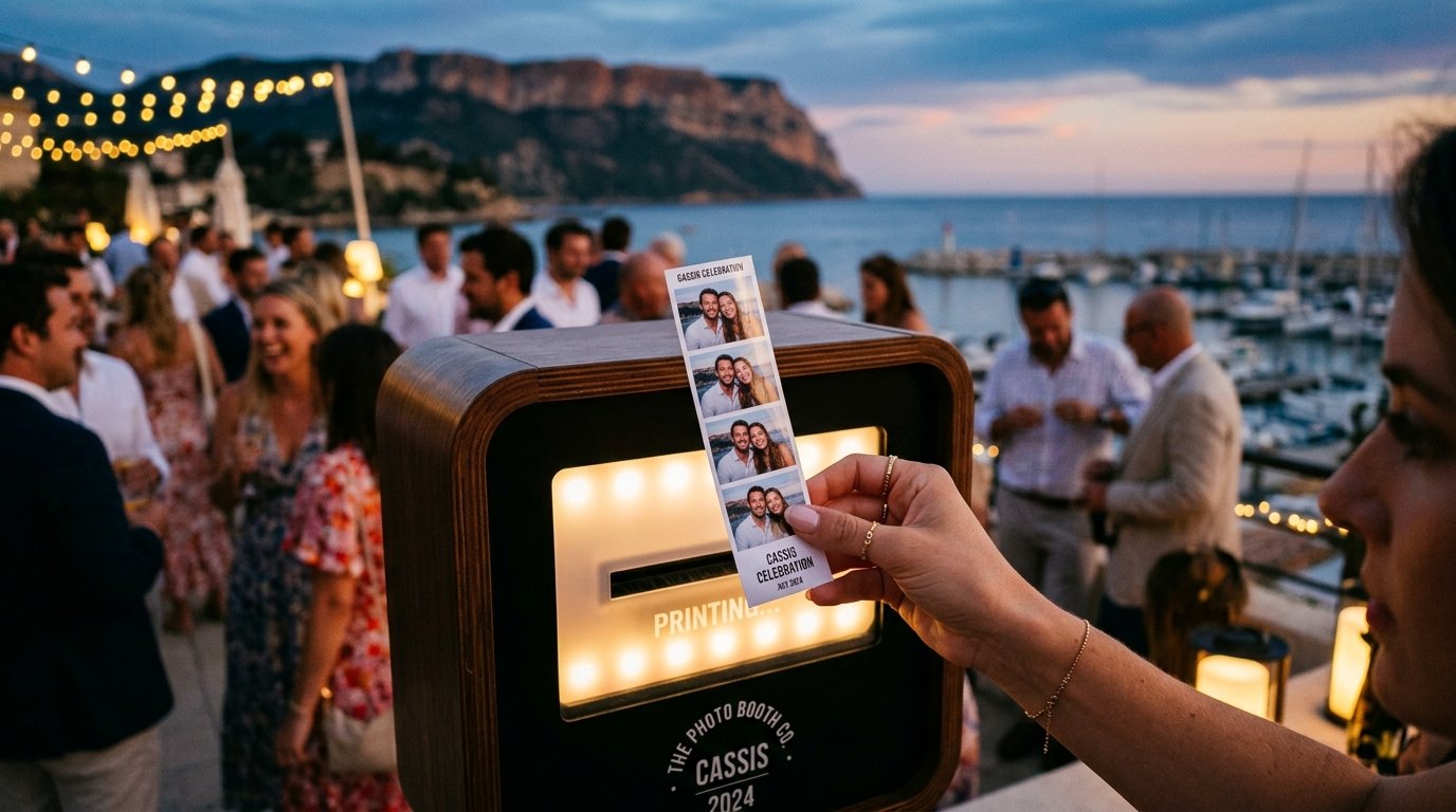 photobooth anniversaire Cassis - impression photo instantanée face à la mer