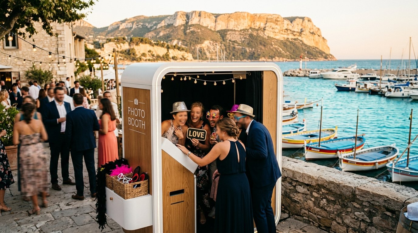 photobooth vue mer cassis - borne photo sur une terrasse face à la mer